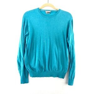 Peter Millar Crown Soft‎ Blue Sweater Sz Large Cotton Silk